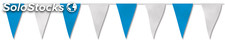 Banderas triangulo papel azul y blanco 20X40 cm., 50 mts