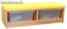 Banquette scolaire rectangle avec 2 niches