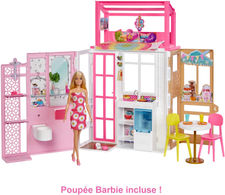 Barbie Coffret Maison avec Poupée Barbie et Maison à 2 Niveaux Entière