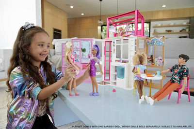 Barbie Coffret Maison avec Poupée Barbie et Maison à 2 Niveaux Entière - Photo 2