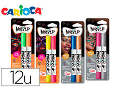 Barra de maquillaje carioca mask up neon / metallic expositor 12 blister de 2