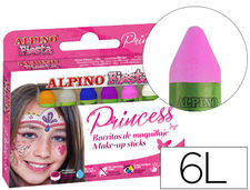 Barra maquillaje alpino estuche de maquillaje princess 6 colores