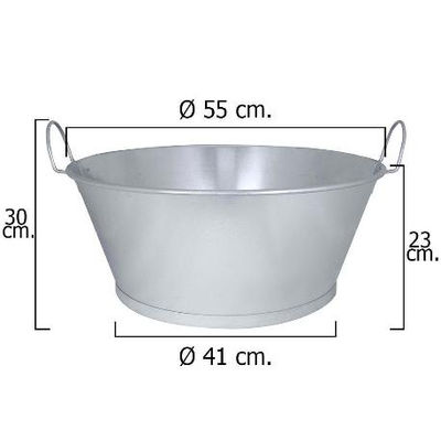 Barreño galvanizado baño 22 55x23 cm. 38 litros