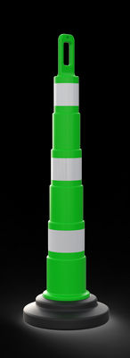 Barricada vial plástica verde 117 cm de alto con 03 reflejantes