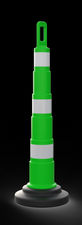 Barricada vial plástica verde 117 cm de alto sin reflejantes
