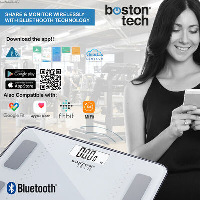 Báscula de Baño Blanca Grasa Corporal, Balanza Bluetooth Inteligente con App - Foto 3