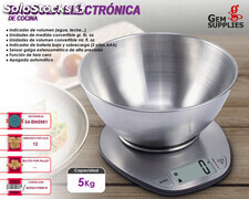 Báscula Electrónica De Cocina Con Bol Inox We Houseware