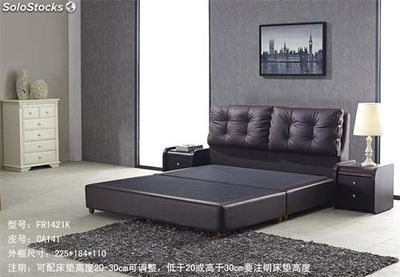 Base cama con cabecero tapizado camas tapizadas en cuero FR1421K - Foto 3