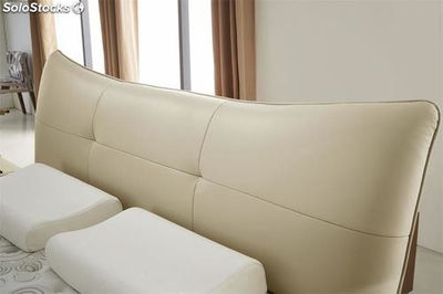 Base cama con cabecero tapizado camas tapizadas en cuero modelo TR002 - Foto 2