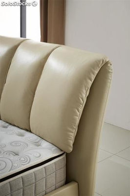 Base cama con cabecero tapizado camas tapizadas en cuero modelo TR102 - Foto 3