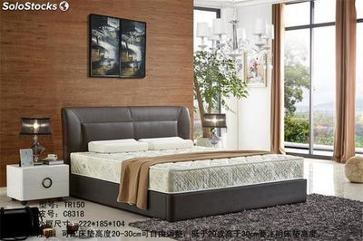 Base cama con cabecero tapizado camas tapizadas en cuero modelo TR150