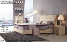 Base cama con espaldar tapizado camas tapizadas en cuero modelo V02