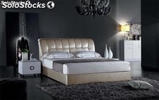 Base cama con espaldar tapizado camas tapizadas en cuero modelo V16