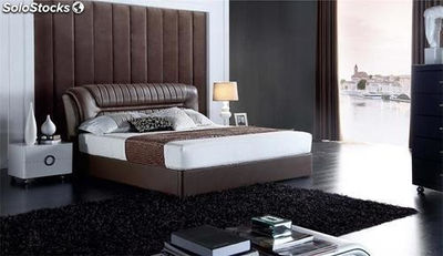 Base cama con espaldar tapizado camas tapizadas en cuero modelo V20B