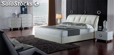 Base cama con espaldar tapizado camas tapizadas en cuero modelo V22