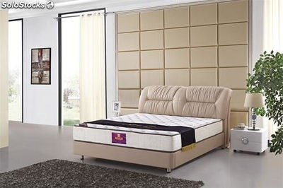 Base cama con espaldar tapizado camas tapizadas en cuero modelo V28