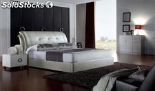 Base cama con espaldar tapizado camas tapizadas en cuero modelo V29