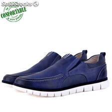 Basket confortable 100% cuir bleu kw