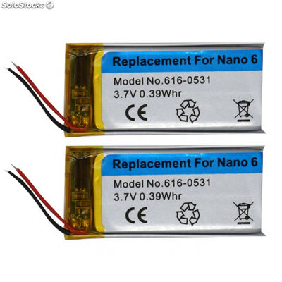 Batería 3.7V Li-polímero recargable 616-0531 para iPod Nano 6 6th 110mAh