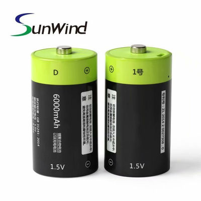 Bateria recarregável de íon de lítio de tamanho D da bateria recarregável USB