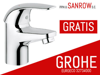 Bateria umywalkowa Grohe Euroeco 32734000 + GRATIS