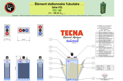 Batterie Tecna Tubulaires 2 Volts a partir de 180Ah - C10 - Photo 2