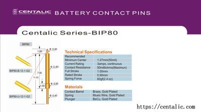Battery Contact Pin Test Probe BIP80 Series for Connector Application