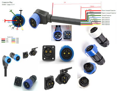 battery pack 2+4 connector 50A-80A Rated current bike charge connector - Foto 5