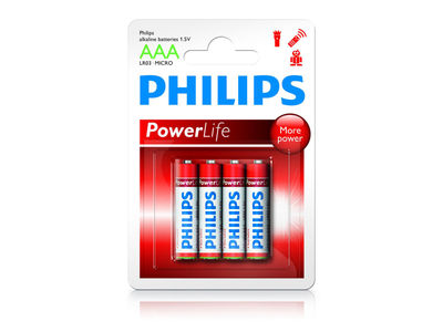 Battery Philips Power Alkaline LR03 Micro AAA (4 pcs)