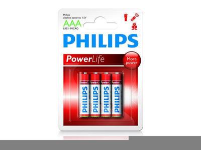 Battery Philips Power Alkaline LR03 Micro AAA (4 pcs) - Foto 2