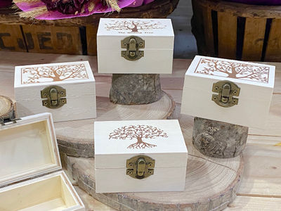 Baúl de madera árbol de los deseos para regalos detalles - Foto 4