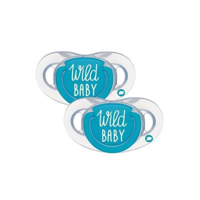 Bébé Confort Sucette Natural Physio - Silicone 18/36M - X2 Wild Baby - Bleu