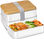 Bento Box, contenedores de 2 capas, lonchera Bento, con cuchara y tenedor - 1