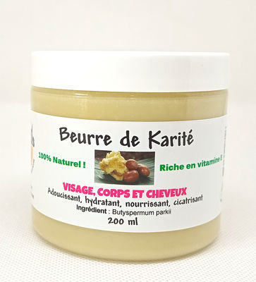 Beurre de karité non-raffiné (200 ml)