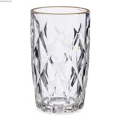 Bicchiere Diamante Dorato Trasparente Vetro 340 ml
