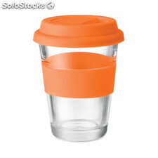 Bicchiere in vetro. 350ml arancio MIMO9992-10