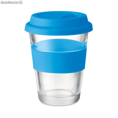 Bicchiere in vetro. 350ml blu MIMO9992-04