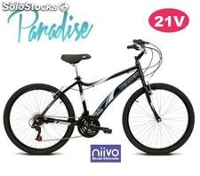 Bicicleta Aro 26 Paradise Alumínio 21 m. Freio v-Brake Preta