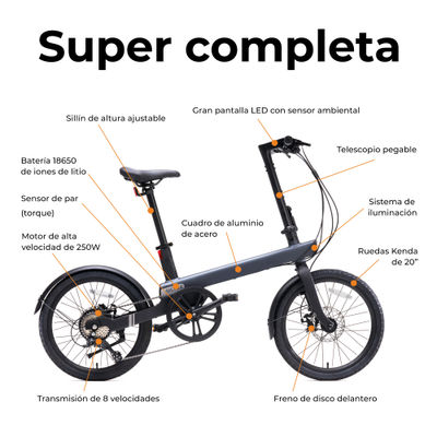 Bicicleta eléctrica urbana Xiaomi QiCYCLE C2, Conectada, Pedaleo asistido, Auton - Foto 2