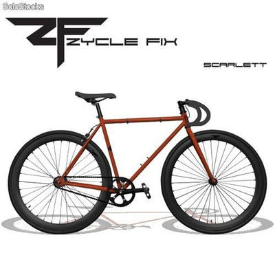 Bicicleta Fixie - Fixed Gear Granate y Negra