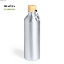 Bidón aluminio y tapón de bambú, 800 ml.