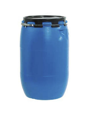 Bidón de plástico con boca ancha de 60 litros azul
