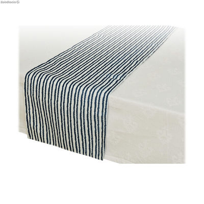 Bieżnik na stół Decoris Morski Niebieski/Biały Materiałowy (32 x 150 cm)