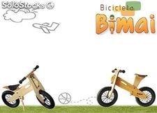 Bimai! bicicletas de madera rines en metalico para niños de 2-6 Años