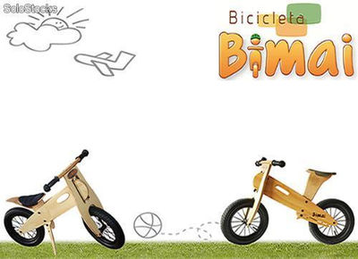Bimai! bicicletas de madera rines en metalico para niños de 2-6 Años