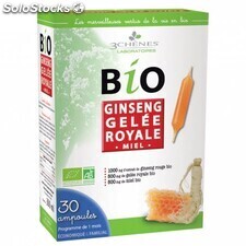 Bio Ginseng gelée royale miel - 30 ampoules - les 3chènes
