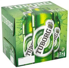 Birra chiara verde Tuborg