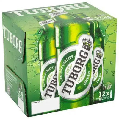Birra chiara verde Tuborg