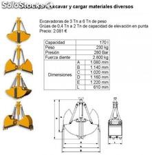 Bivalva nueva con dientes para excavación y carga