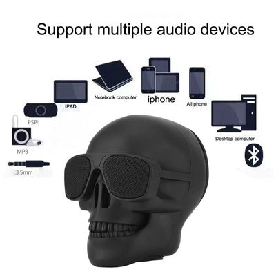 Black Fashion Wireless Bluetooth Portable Mini Skull Speaker Bluetooth 4.0 Music - Photo 3